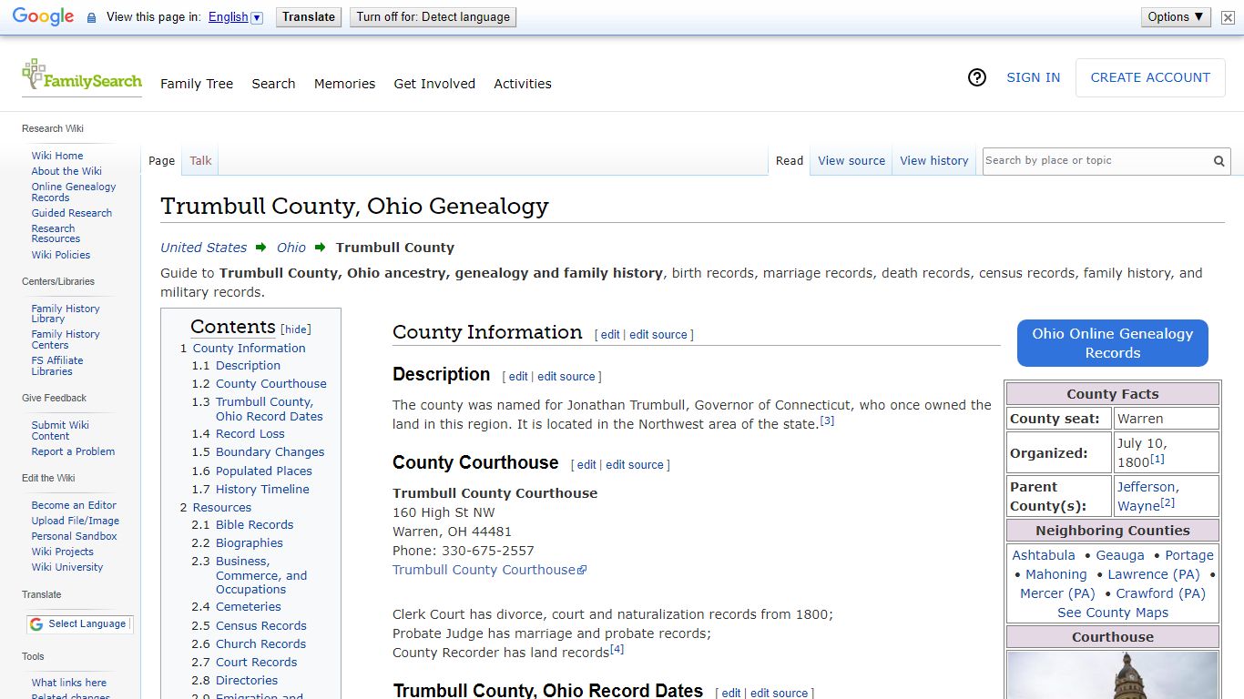 Trumbull County, Ohio Genealogy • FamilySearch